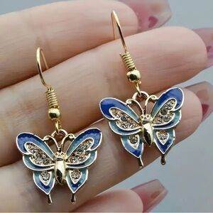 Blue Butterfly Earrings NWT